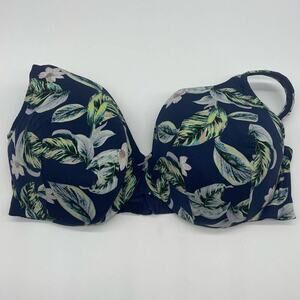 Cacique Leaf Patterned Lightly Lined Full Coverage Bra